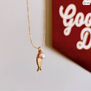 Gold Fish Pendant Necklace